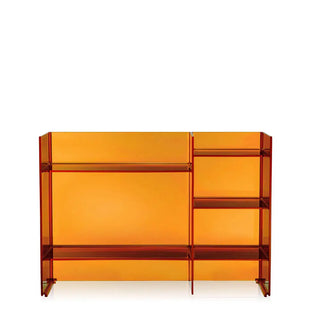 Kartell Sound-Rack by Laufen container with 5 shelves in PMMA Amber AM - Buy now on ShopDecor - Discover the best products by KARTELL design