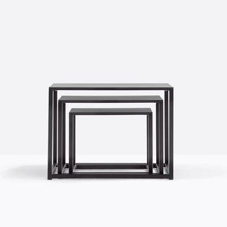 Pedrali Code set 3 coffee tables with solid laminate top Black Solid laminate FNP-NE - Buy now on ShopDecor - Discover the best products by PEDRALI design