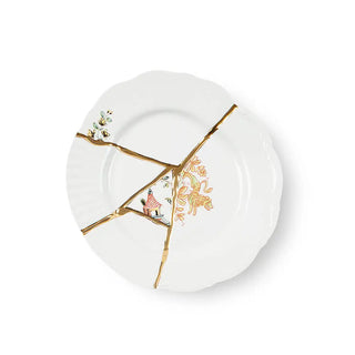 Seletti Kintsugi plate in porcelain/24 carat gold Mod. 2 21 cm - Buy now on ShopDecor - Discover the best products by SELETTI design