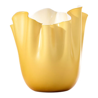 Venini Fazzoletto Bicolore 700.00 vase h. 31 cm. Venini Fazzoletto Amber with Lattimo Interior - Buy now on ShopDecor - Discover the best products by VENINI design